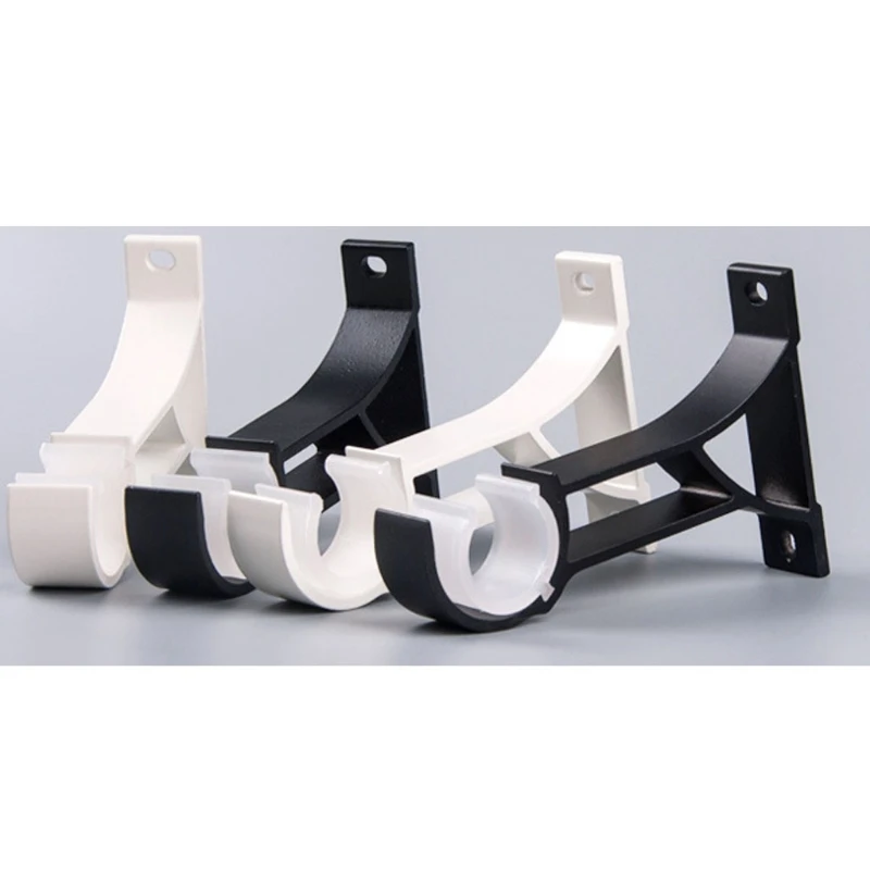 Description Picture 2 of item2pcs Window Drapery Ceiling Hanging Holder Wall Curtain Rod Bracket Set Side Top Mounted Fits 1 inches Rod