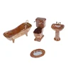 1:12 Dollhouse Miniature Furniture Scene Mini Bathroon Set Model Toy Shower Bathtub Basin Flush Toilet Pretend Play Doll Houses ► Photo 3/5