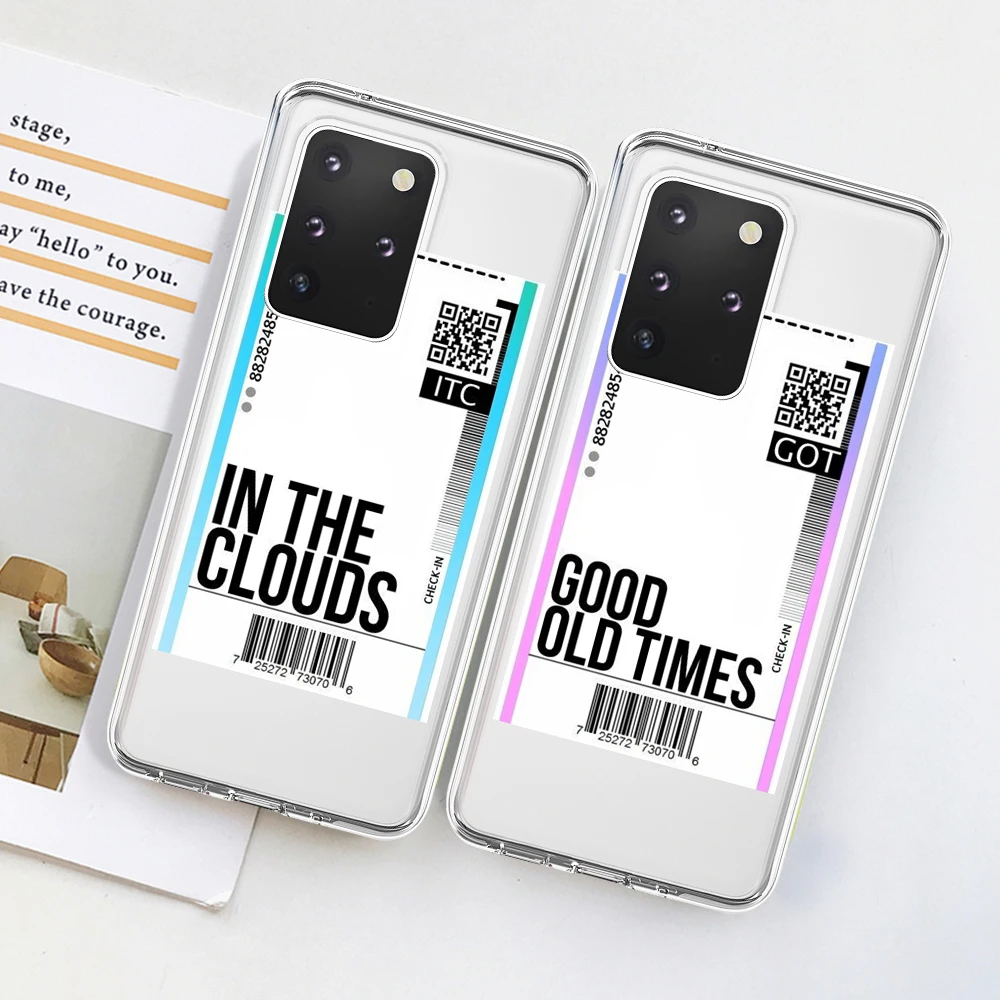 Чехол для Samsung A51 case A70 A10 A20 A40 A50 A11 A21 A31 A71 A5 A6 A7 A8 Note 9 10 Label Barcode luxury Etui Мягкий