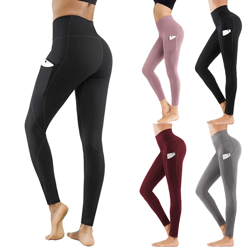 2020 Summer Sports Pants Yoga Legging Women High Wasit Tight Elastic Quick Dry Solid Pocket Capris Seamless Yoga Pants NEW 2020 Summer Sports Pants Yoga Legging Women High Wasit Tight Elastic Quick Dry Solid Pocket Capris Seamless Yoga Pants NEW