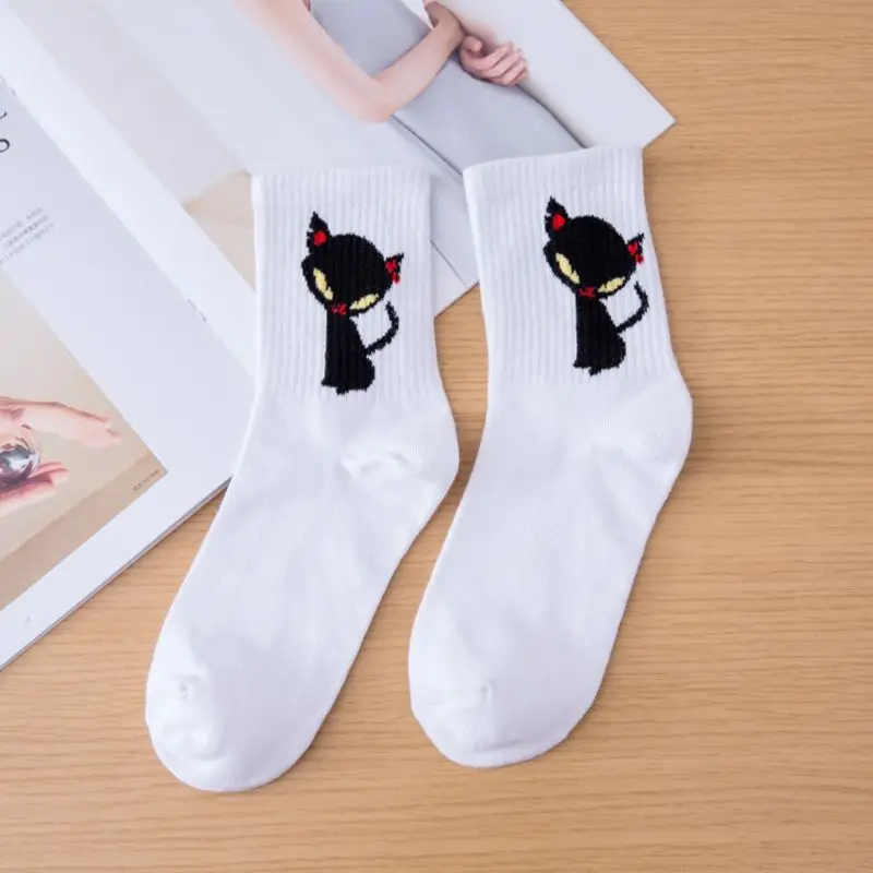 5 пар/набор Для женщин с рисунком персонажей из мультфильмов носки Harajuku унисекс Битник спортивные колготки Чулочно-носочные изделия