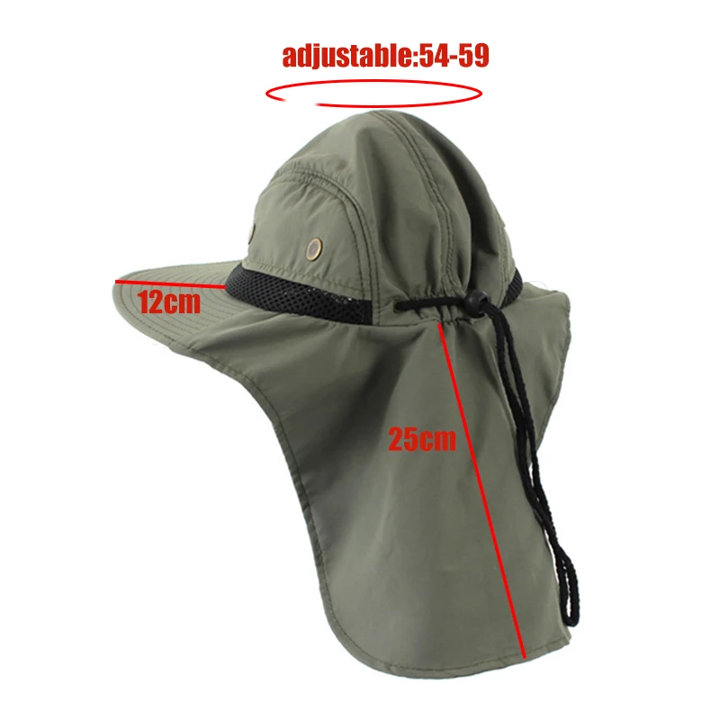 Fishing Hat Sun Protective Breathable Wide Brim Adjustable Cap for Outdoor SAL99