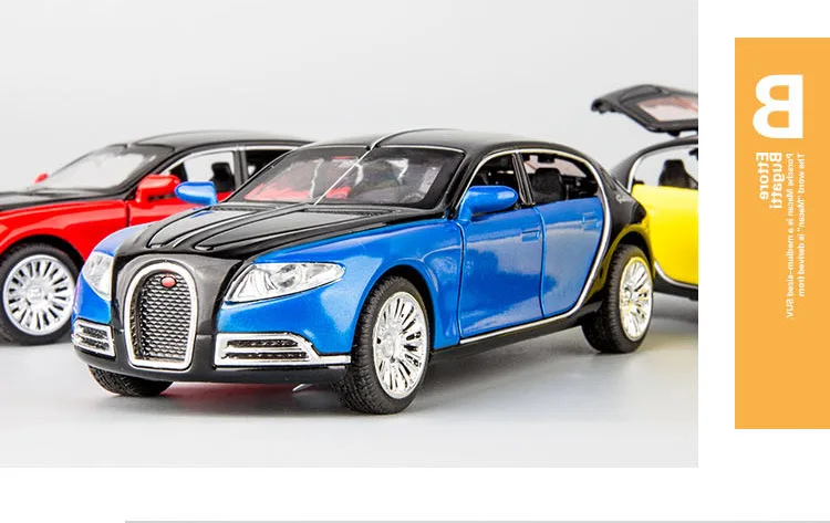 Bugatti модель автомобиля ВОИН сплава модели спортивный автомобиль украшения двери открытия звук и свет дети мальчик игрушка металлический автомобиль