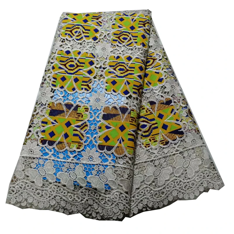 Высококачественная кружевная ткань восковой шнур кружевная ткань Африканская кружевная ткань восковой шнур кружева для женщин Свадебное платье 82913