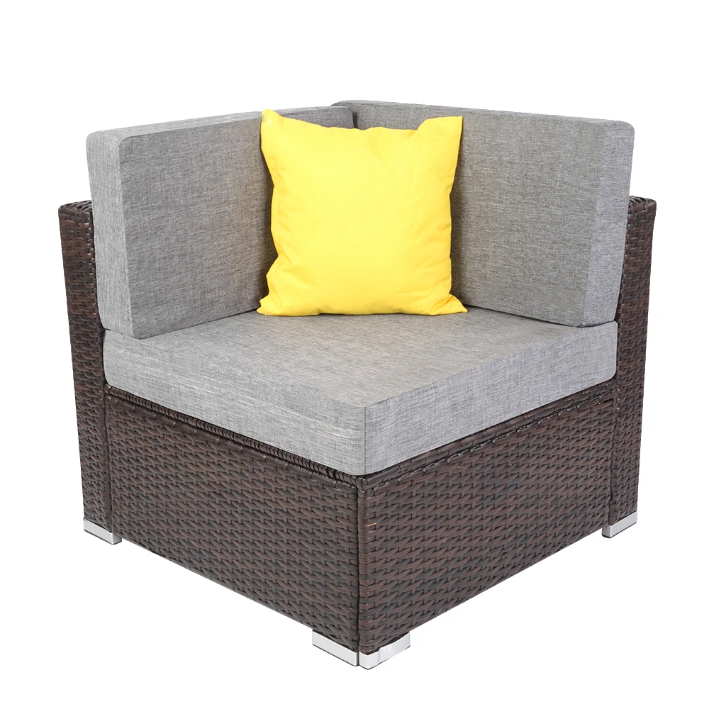 

1PCS Outdoor Rattan Wicker Conversation Furniture Set,All Weather Coffee Table Rattan Garden Sofa Set Sectional Couch,Long Seat