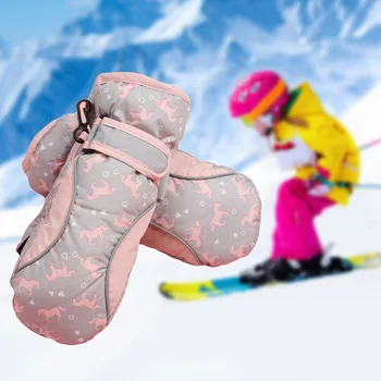 

Winter Ski Gloves Warm Plus Velvet Kids Ski Mittens Thicken Kids Gloves Children Mittens Waterproof Windproof Boys Girls Gloves