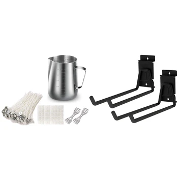 

1set Candle Making Kit, DIY Candle Crafting Tool, 1 Candle Making Pouring Pot & 2 Pack Garage Storage Slatwall Hooks