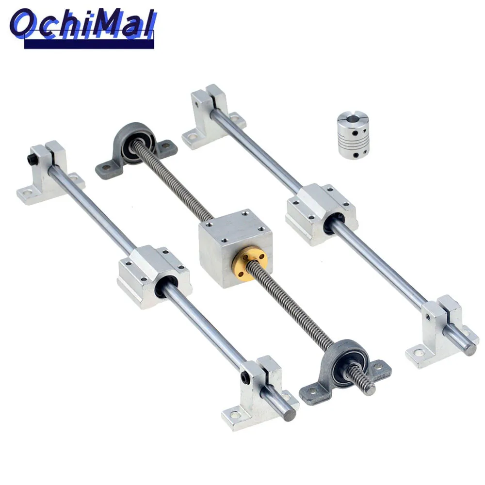 

3Dprinter Parts T8 Lead Screw Lead +Optical Axis +KP08 Bearing Bracket +Housing Mounting Bracket Guide For CNC Linear Guide Rail