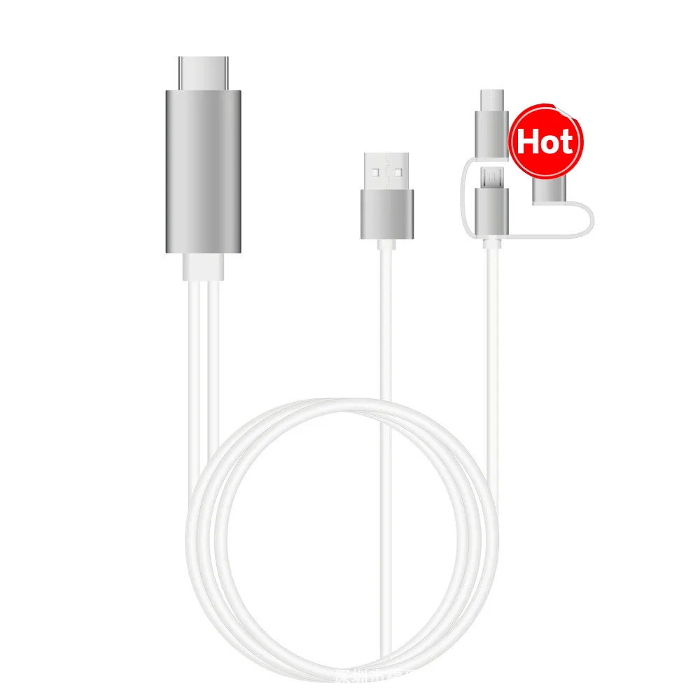 

LD6M-3M 1080P HD Plug and Play Miracast DLNA Airplay 3 in 1 HDTV Cable Type C/Micro USB Connector For IOS Android