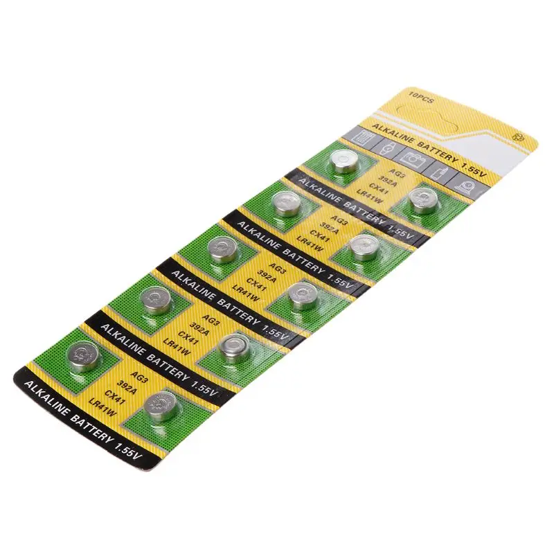 Ячейки щелочной Батарея аккумулятора кнопочного типа SR41 192 L736 384 SR41SW CX41 LR41 392 цепь Лампы Палец светильник Часы игрушки пульт дистанционного управления