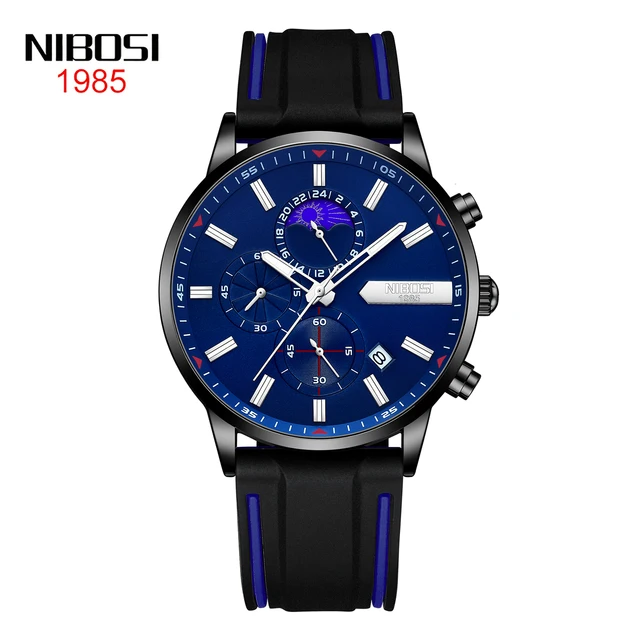 2021 New NIBOSI Brand Fashion Watch For Men Quartz Sports Stainless Steel Waterproof Chronograph Mens Watches Relogio Masculino K