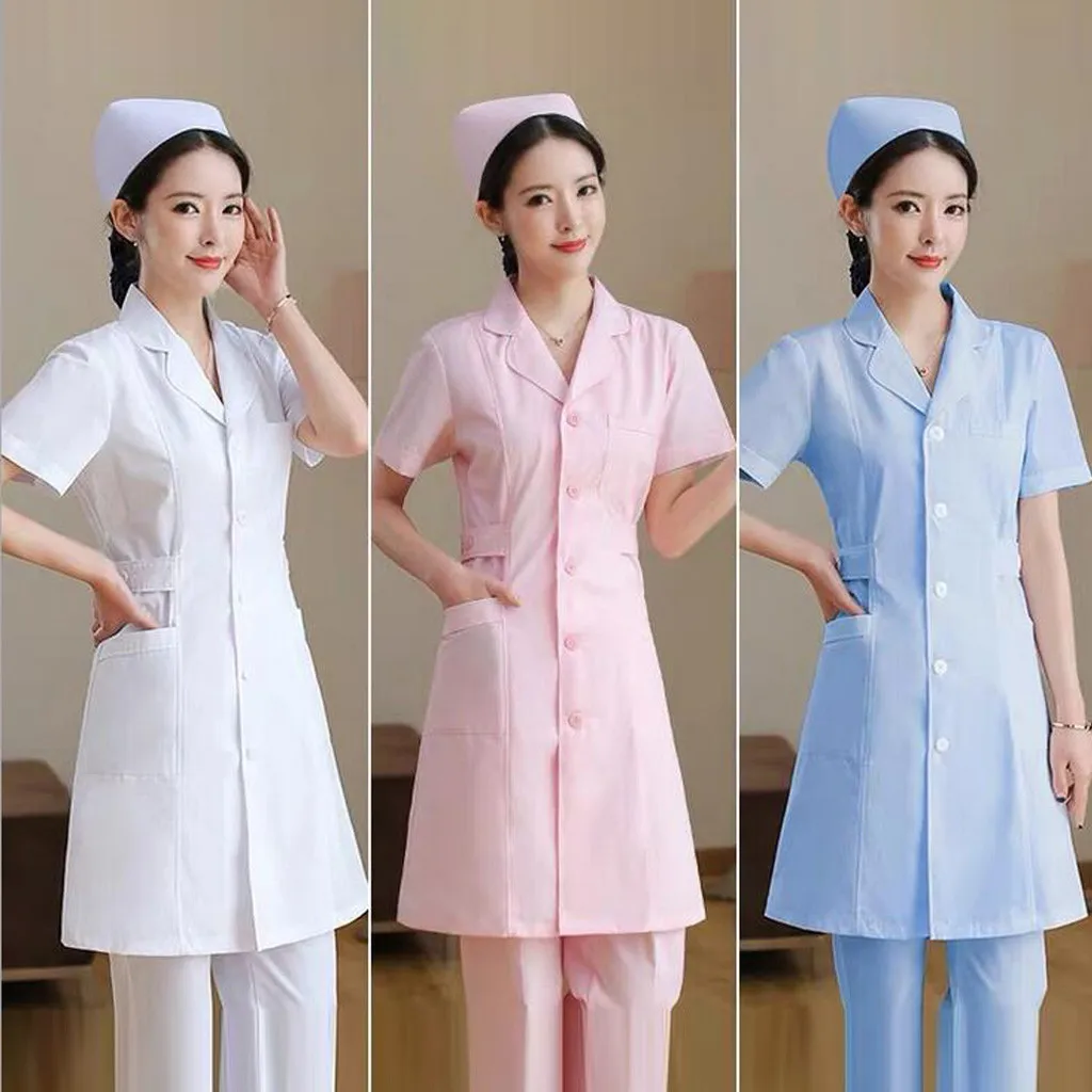 Woman Workwear Robe Scrubs Pharmacy Pharmacist Jacket Clinic White Gown Beauty Salon Spa Lab