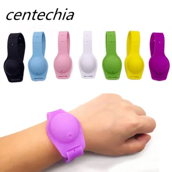 

7-color Hand Sanitizer Disinfectant Sub-packing Silicone Bracelet Wristband Hand Dispenser Wearable Hand Sanitizer Dispenser new