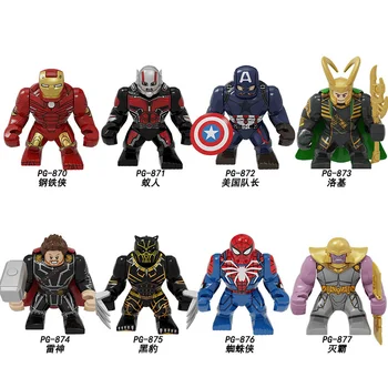 

8Pcs/Set Super Hero Series Iron Man Ant-Man Spider-Man Building Blocks Large Minifigures Model Toys for Children Gift