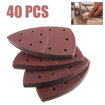 

40pcs Mixed Sanding Sheet 60/80/120/240 Grit Sandpaper Sanding Pads Disc Hook Loop Abrasive Tool Grinder For Sanding Polishing