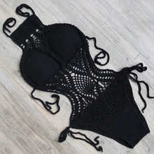 Слитный купальник, Одноцветный, с вырезами, купальник для женщин, сексуальный, через шею, бандаж, купальник, открытая спина, Бразильская пляжная одежда, монокини