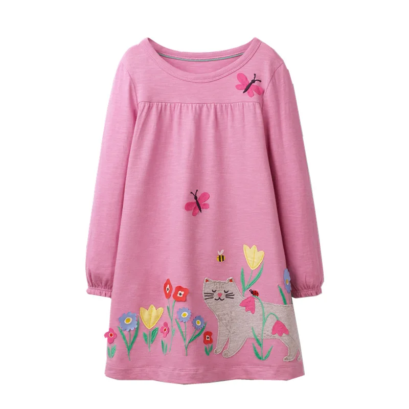 Baby girl dress autumn long sleeve children skirt cartoon pattern princess dress dinosaur clothes baby dress princess costume - Цвет: 27