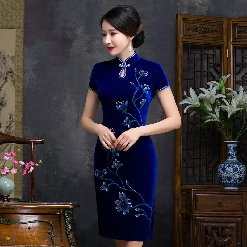 

2019 Promotion Drawing Beads Short Sleeve Long Improvement In Fashionable Restore Ancient Ways Of Cultivate Morality Show Thin