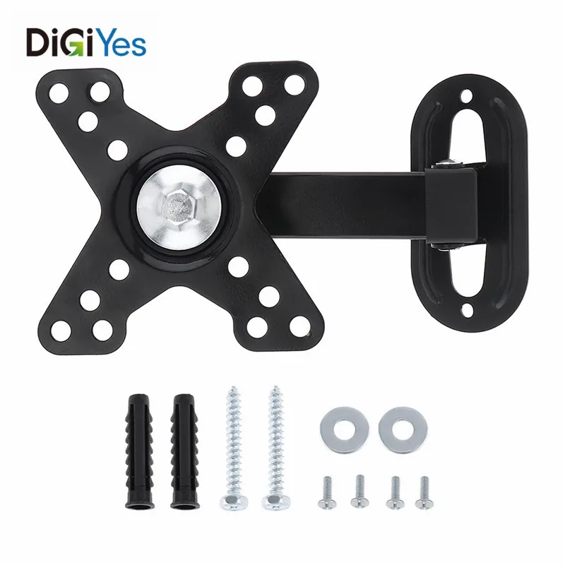 

Universal 10KG Adjustable TV Wall Mount Bracket Flat Panel TV Frame Support 30 Degrees for 14 - 27 Inch LCD LED Monitor