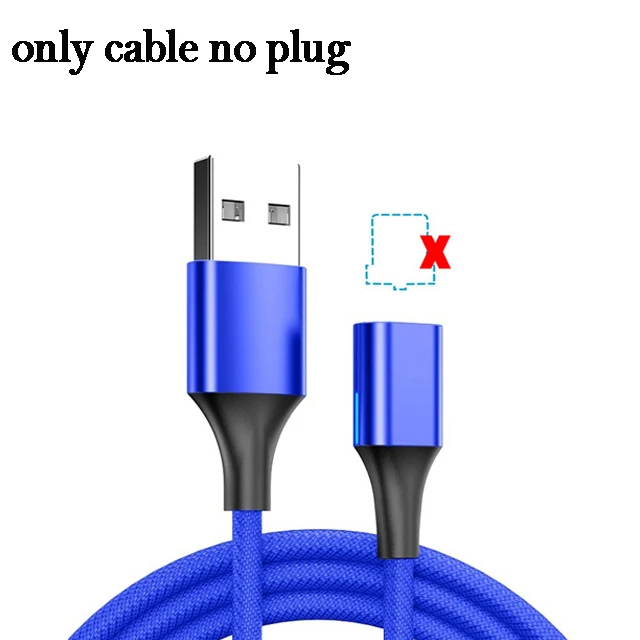 Only Blue Cable Магнитный кабель Micro Usb 3A, кабель для быстрой зарядки, магнитный Кабель Microusb, магнитное зарядное устройство для Xiaomi Redmi 7A 7 6 6A - Цвет: Only Blue Cable
