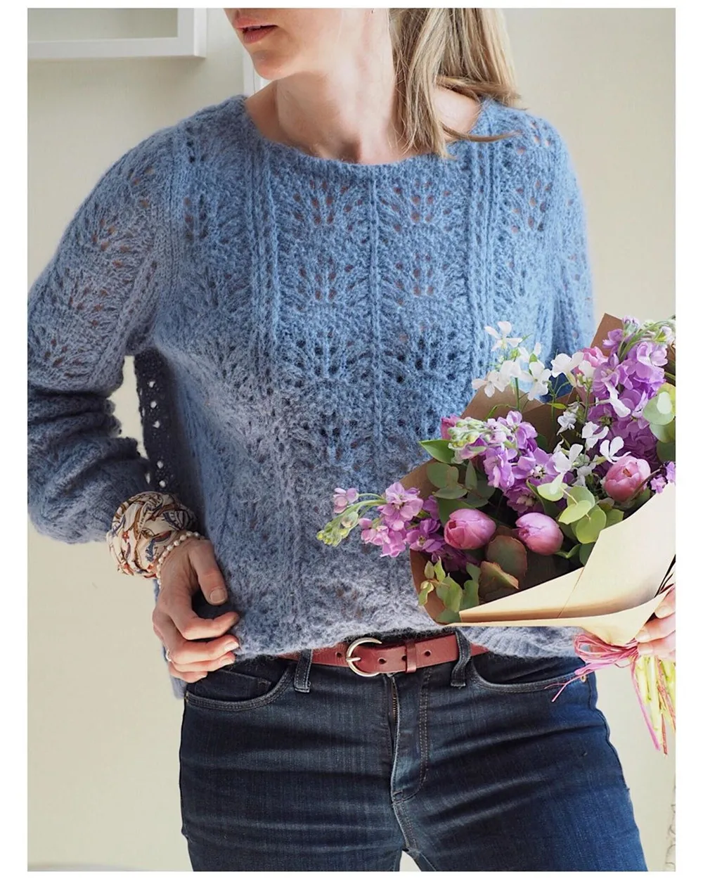 Французские вязаные из мохера изделия, ажурный вязаный свитер, женские осенние и зимние пуловеры с длинным рукавом розового цвета, женские свитера