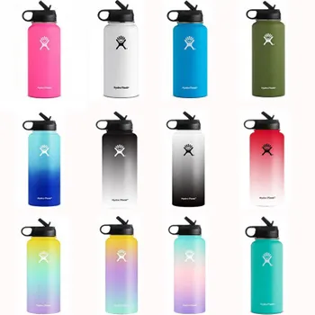 

New Stainless Steel Water Bottle Hydro Flask Water Bottle Vacuum Insulated Wide Mouth Travel Portable Thermal Bottle 32oz/40oz