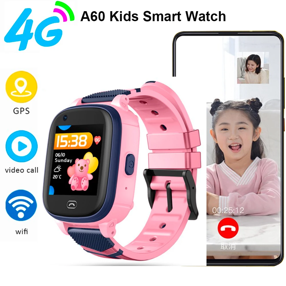 A60 4G Детские умные часы gps IP67 водонепроницаемые SOS HD видео голосовые звонки камера 700 мАч батарея Магнитная Зарядка