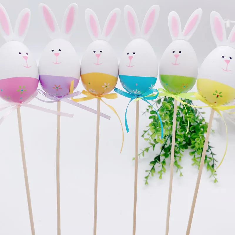 6 шт. пасхальное яйцо DIY милый кролик украшение дома детский сад ручной работы Развивающие детские игрушки подарок на Рождество День рождения