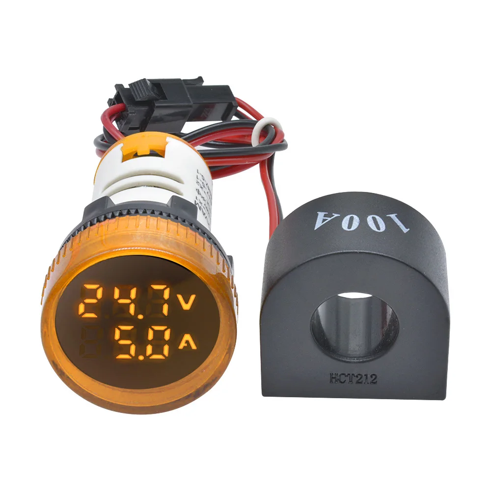 AC 50-380V 0-100A 22mm 3 In 1 Voltmeter Ammeter LED Light Digital - Foto 3