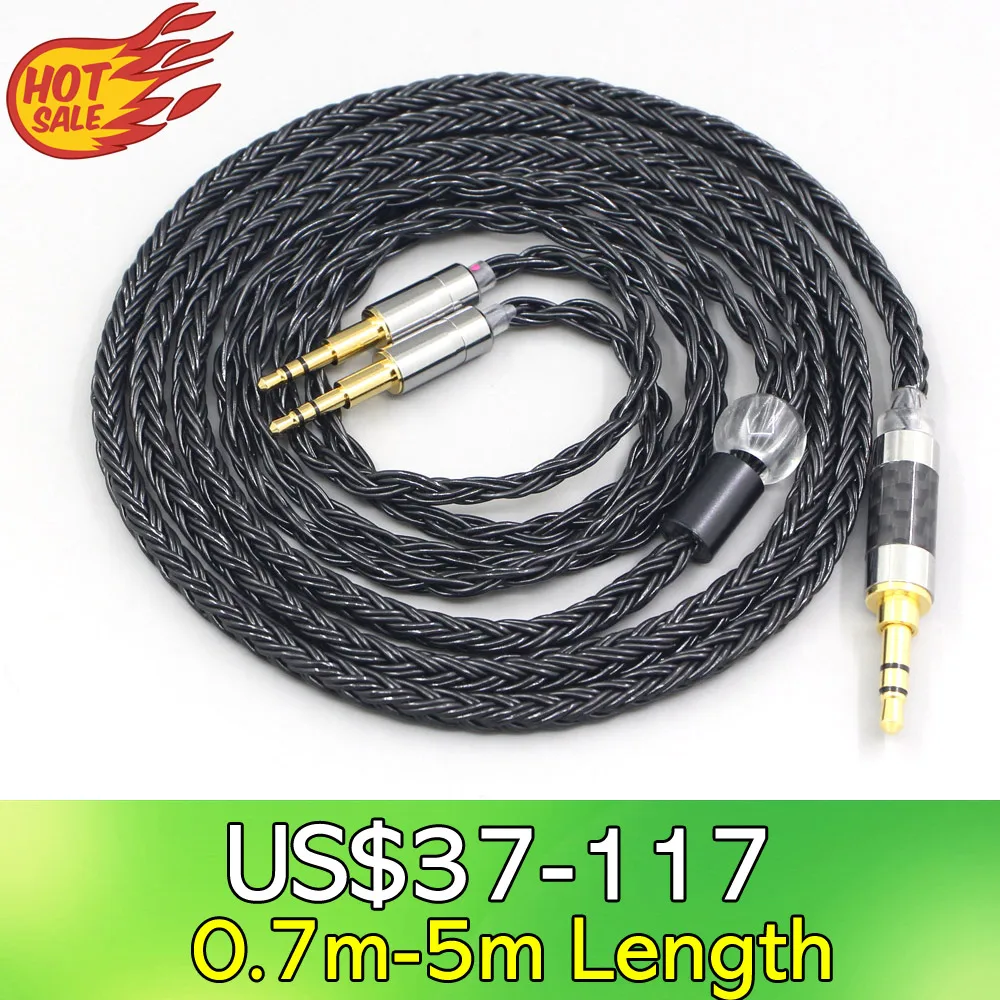 LN007413 16 Core 7N OCC Black Braided Earphone Cable For Abyss Diana Acoustic Research AR-H1 Advanced Alpha GT-R Zenith PMx2 | Электроника