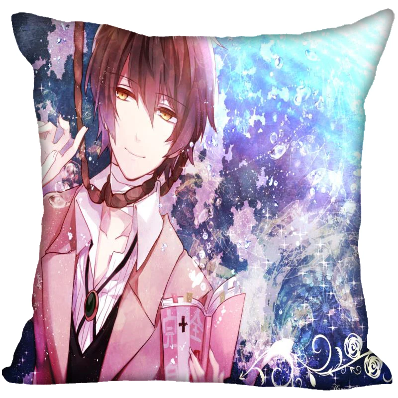 Custom Bungou Stray Dogs Anime Pillowcase Satin Fabric Pillow Cover Square Zipper Cases Home Office Wedding Decorative | Дом и сад