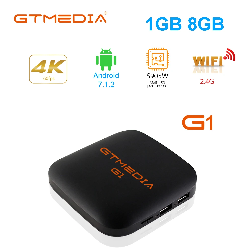 IP tv подписка Android tv Box GTmedia G1 G2 G3 для IP tv M3U Amlogic S905X 2G+ 16G встроенный Wifi Android tv Box PK X96 mini H96 - Цвет: G1 Android 1G 8G