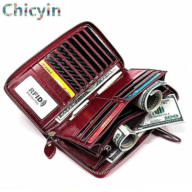 RFID Wallet Luxury Brand Female Purse Ladies Clutch Zipper Long Women