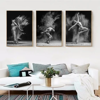 

White Black Dance Body Wall Art Canvas Oil Painting Picture Poster Decor for Home Living Room Decoration Pictures No Frame
