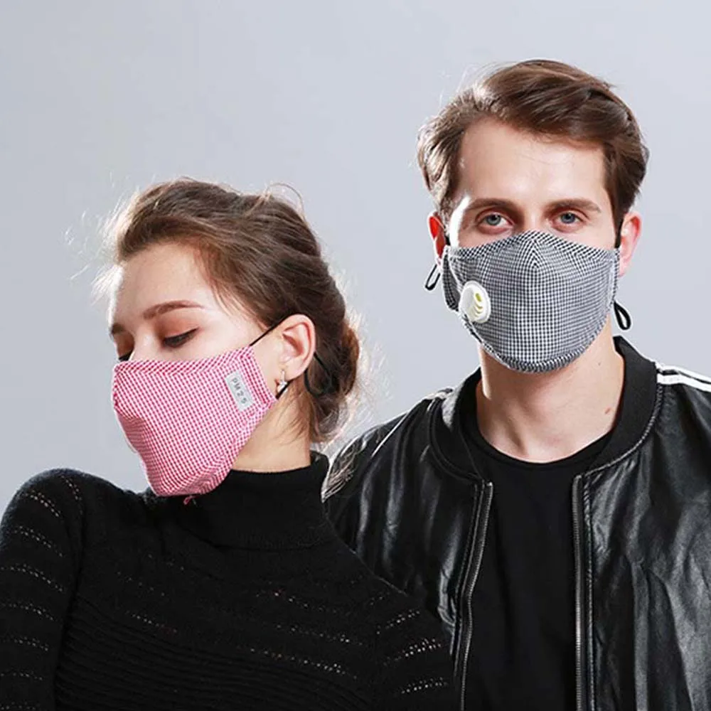 Унисекс маска для лица с дыхательным клапаном Моющийся хлопок фильтр с активированным углем PM2.5 маски для рта Анти Пыль аллергия Высокое качество