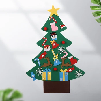 

Christmas Tree Decoration Trees DIY Children's Handmade Cloth Christmas Tree Ornaments for Home Decor 2021 New Year Gifts