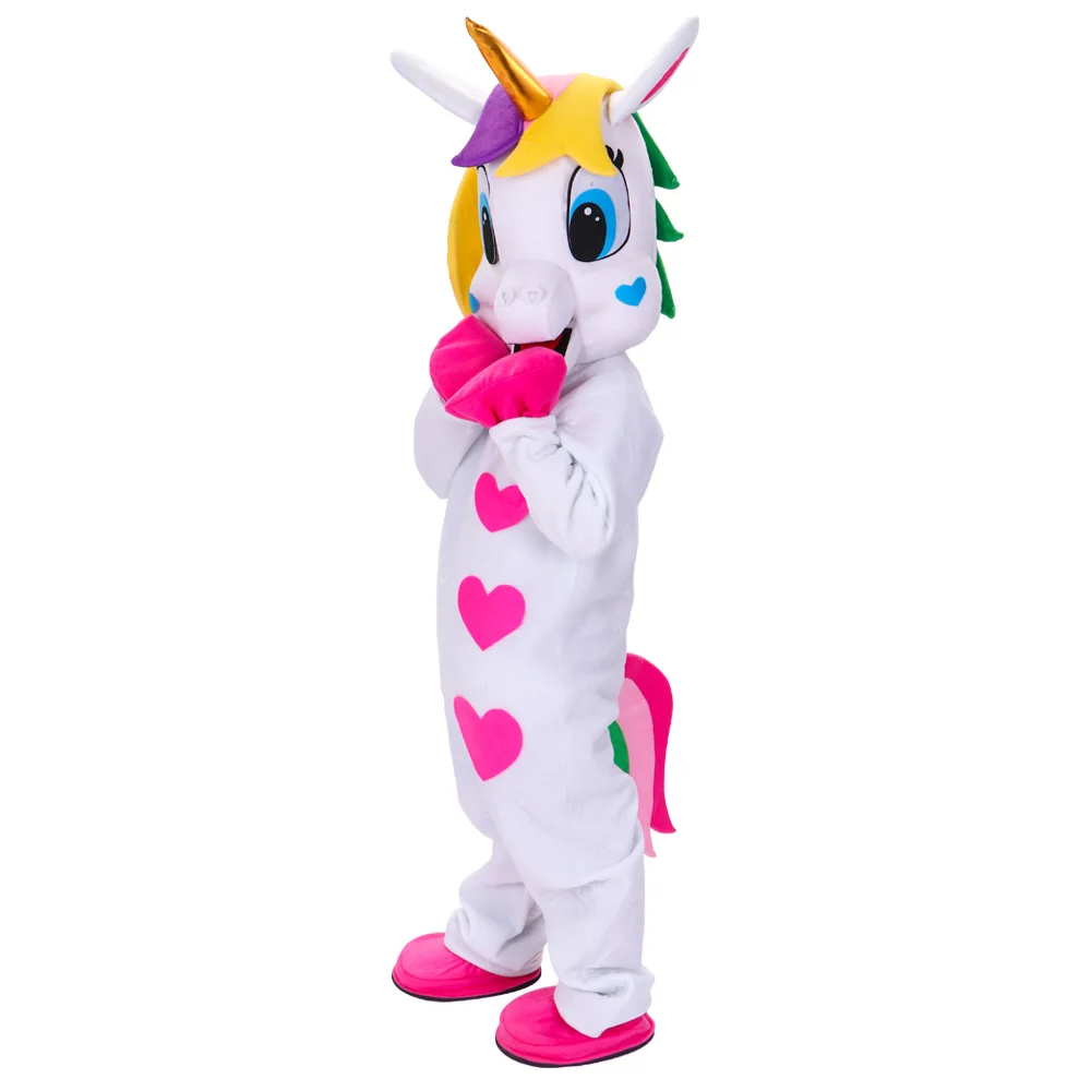 White Unicorn Horse Parade Clowns Cosplay Animal Mascot Costume