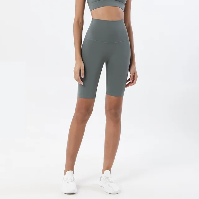 Sexy Sports Yoga Shorts Tights High Waist Fitness Bicycle Running Pants High Waist Peach Hip Soft And Comfortable Gym Clothing Green bamboo
