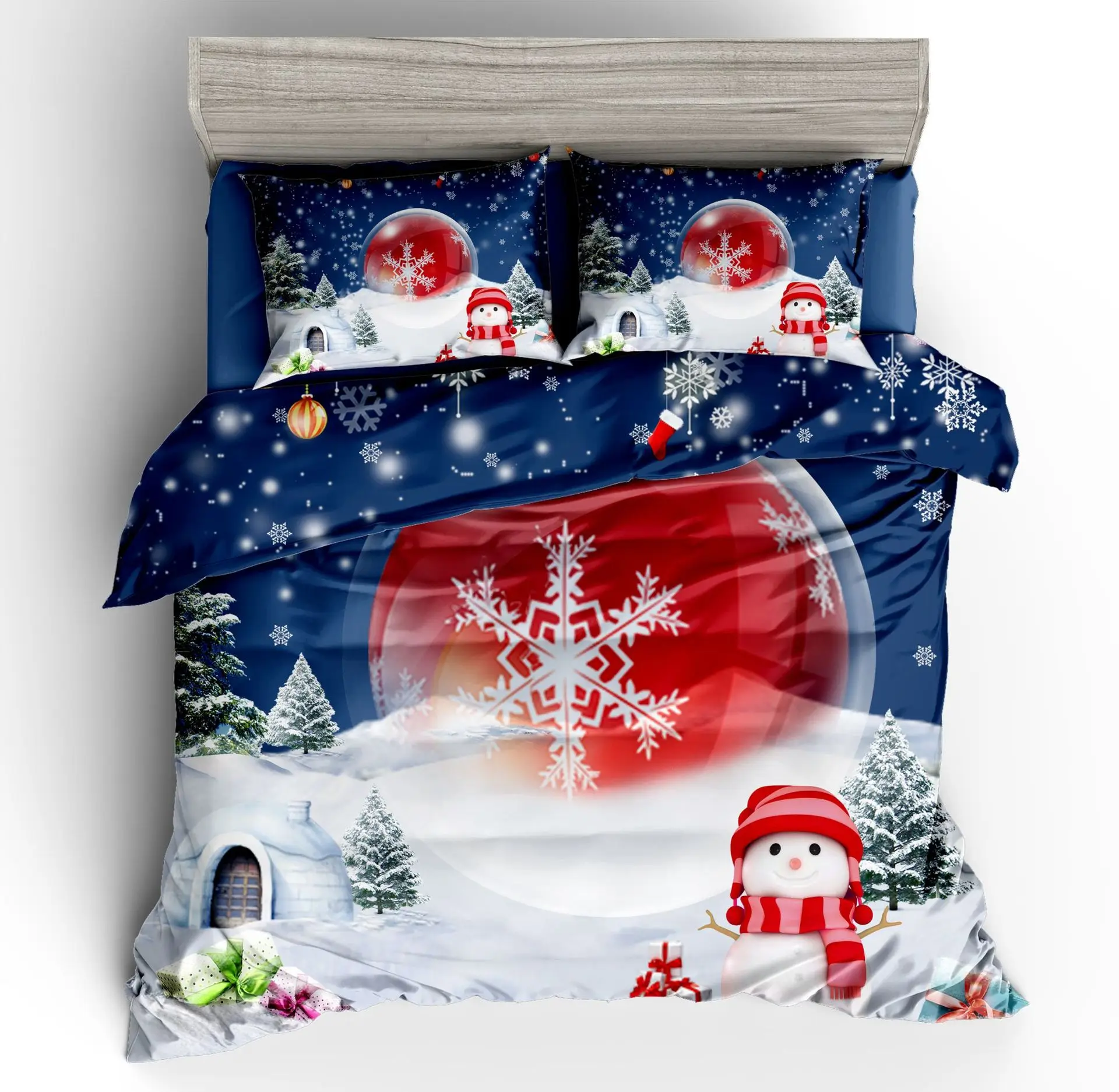 3D Merry Christmas серия детских постельных принадлежностей, пододеяльник, наволочки, новогодний Санта Клаус, Рождественский снеговик - Цвет: style5