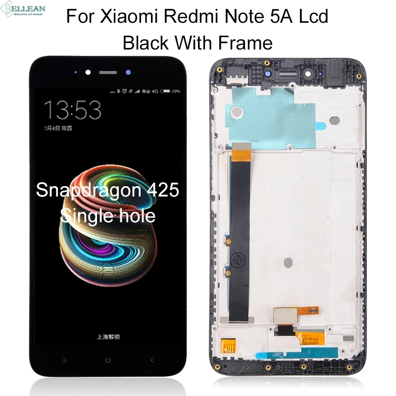 Dinamico для Xiaomi Redmi Примечание 5A дисплей Y1 Lite lcd кодирующий преобразователь сенсорного экрана в сборе Note 5A Prime lcd Y1 Lite дисплей+ рамка - Цвет: 2G Black With Frame