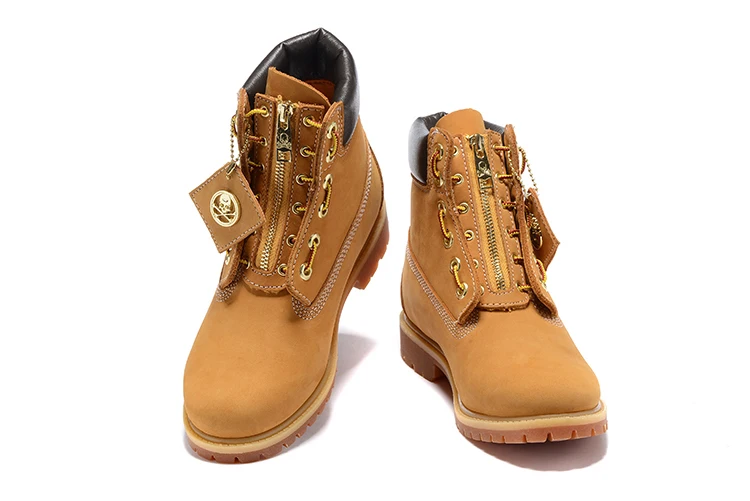TIMBERLAND мужские золотые ботинки премиум класса на молнии, мужские ботильоны из натуральной кожи пшеничного желтого цвета на шнуровке, повседневная обувь 6735R