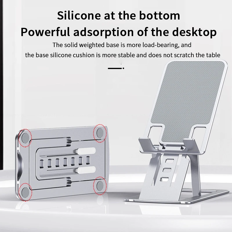 Tablet PC Desktop Stand Live Broadcast Portable Aluminum Alloy Folding Lazy Phone Stand Stability Multi-device Compatibility