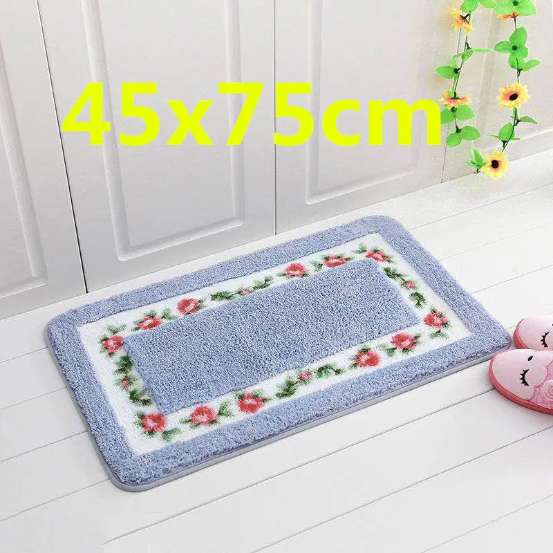 Blue 45x75cm Прямоугольный напольный ковер большой прикроватный коврик для декора комнаты Противоскользящий напольный коврик для кухни Туалет ковер для ванной коврик в прихожую - Цвет: Blue 45x75cm