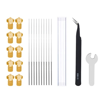 

3D Printer Accessories MK8/V6 Nozzles and Steel Needles and Tweezers and Wrench M2EC
