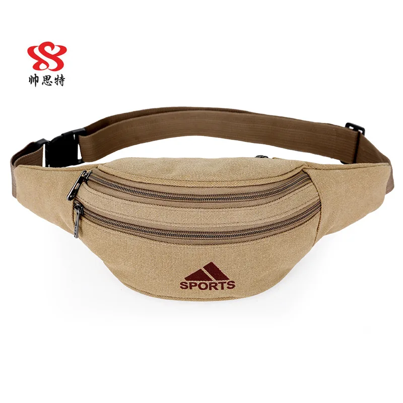 

Cross Border Hot Selling Canvas Sports Outdoor Wallet Men's Korean-style Versatile Running Riding Phone Bag Men Chest Bag Should