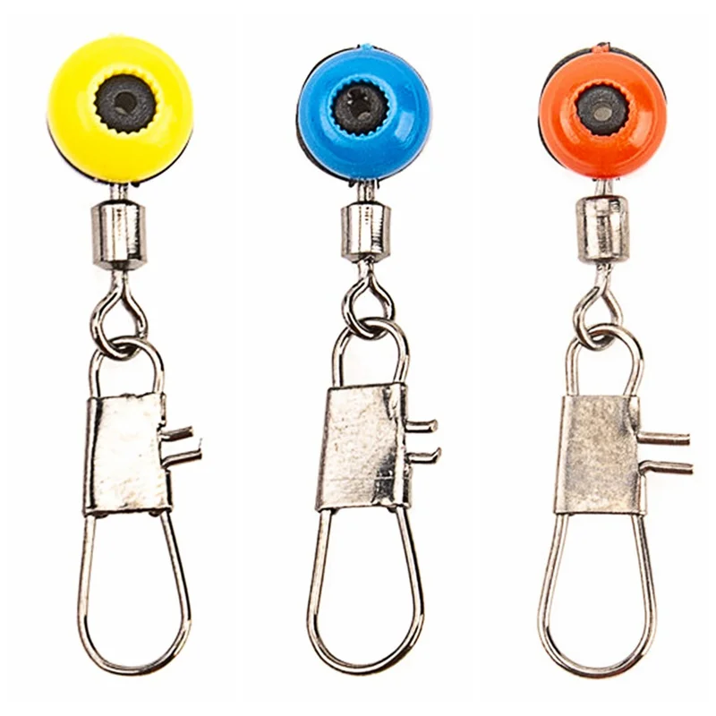 

10pcs Fishing Connector Float Connector Space Beans Rolling Swivel Fishing Supplies with Box Carry Fishing Tackle