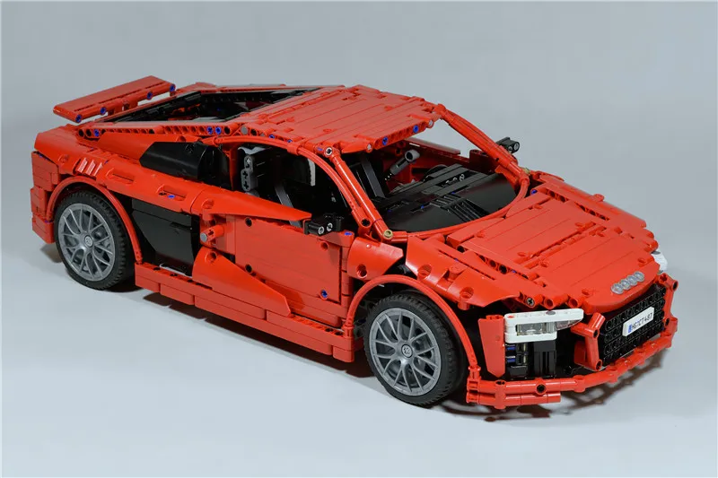 Technic серия Audi Супер спортивная машина R8 Technic MOCs 4463 модельные наборы строительных блоков Кирпичи DIY игрушки подарки подходят для inglys
