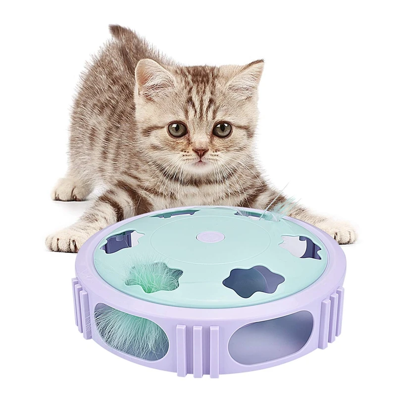 Интерактивная игрушка-перо для кошек с автоматическим крутящимся пером, игрушки для упражнений для домашних кошек, развлечения, тренировки или охоты