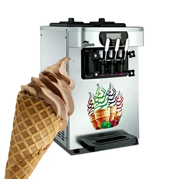 

New high-quality three-flavor ice cream machine mini desktop soft ice cream maker for sale at low price