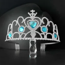 ACRDDK милая маленькая принцесса тиара детский день рождения корона красивый синий Любовь Стильный в форме сердца Кристалл Детские тиары SL